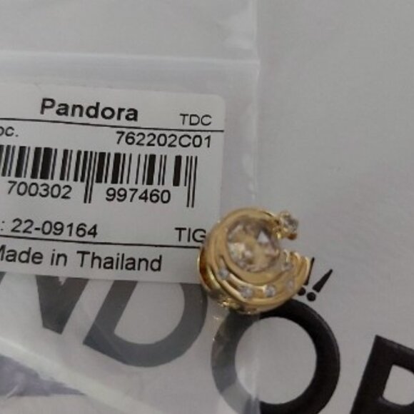 Auth PANDORA Moments Sparkling Shooting Star 14kt gold plated Charm 762202C01 - Picture 11 of 11